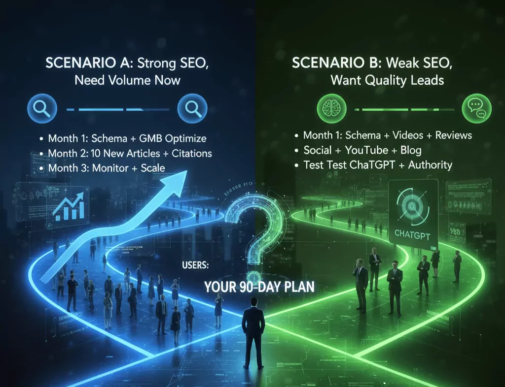 90-day action plan timeline for optimizing both Google AI and ChatGPT
