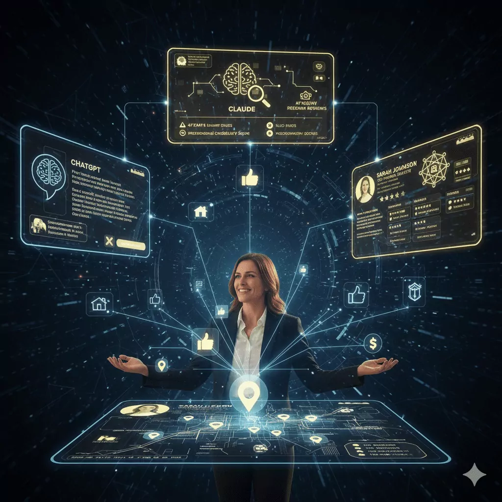 Graph showing compound effect of trust signals on AI recommendations for realtors