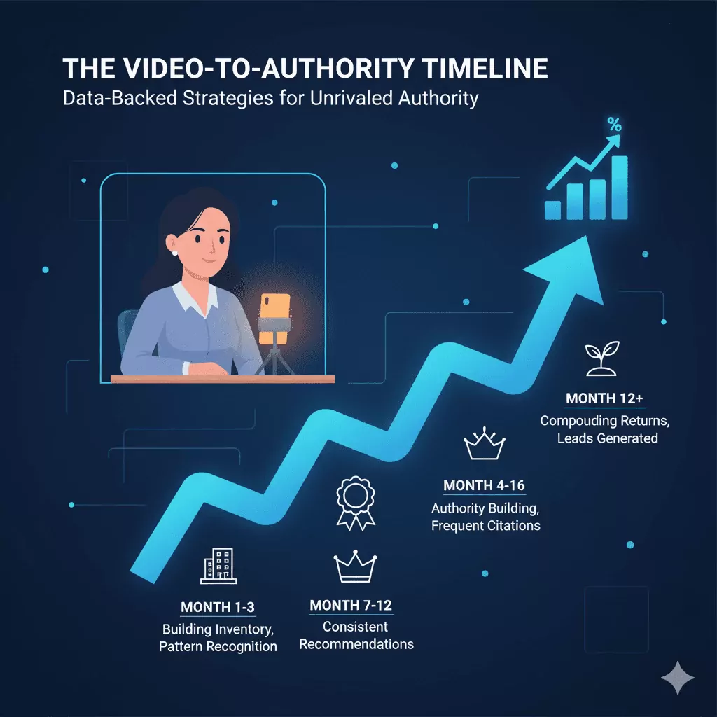 Flowchart showing video repurposing strategy where one YouTube video becomes three LinkedIn posts and five Instagram reels for maximum AI platform coverage