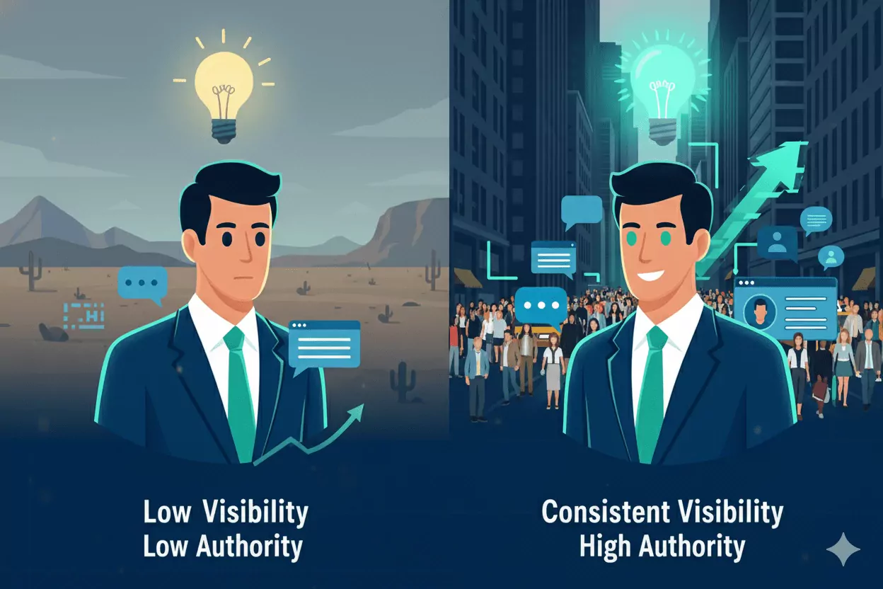 Illustration showing AI interface recommending a trusted professional over generic advertisers, symbolizing the shift from SEO to authority.