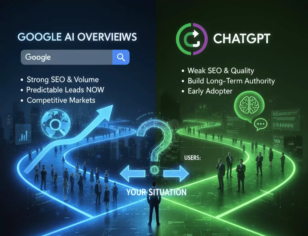 Platform usage statistics graph comparing Google search volume versus ChatGPT active users