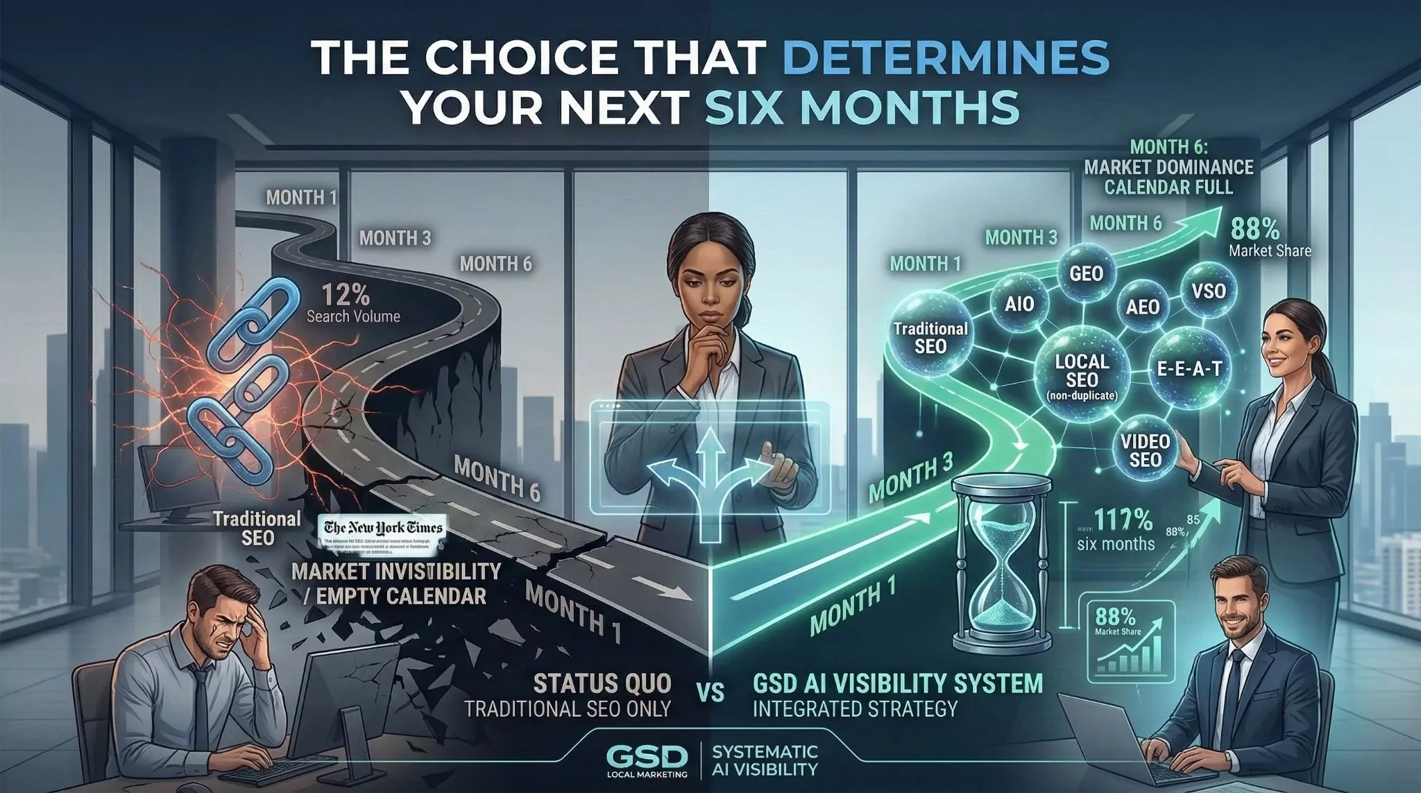 Daniel Terry founder GSD Local Marketing explaining integrated AI visibility strategy across all eight search types for complete market domination in 2026