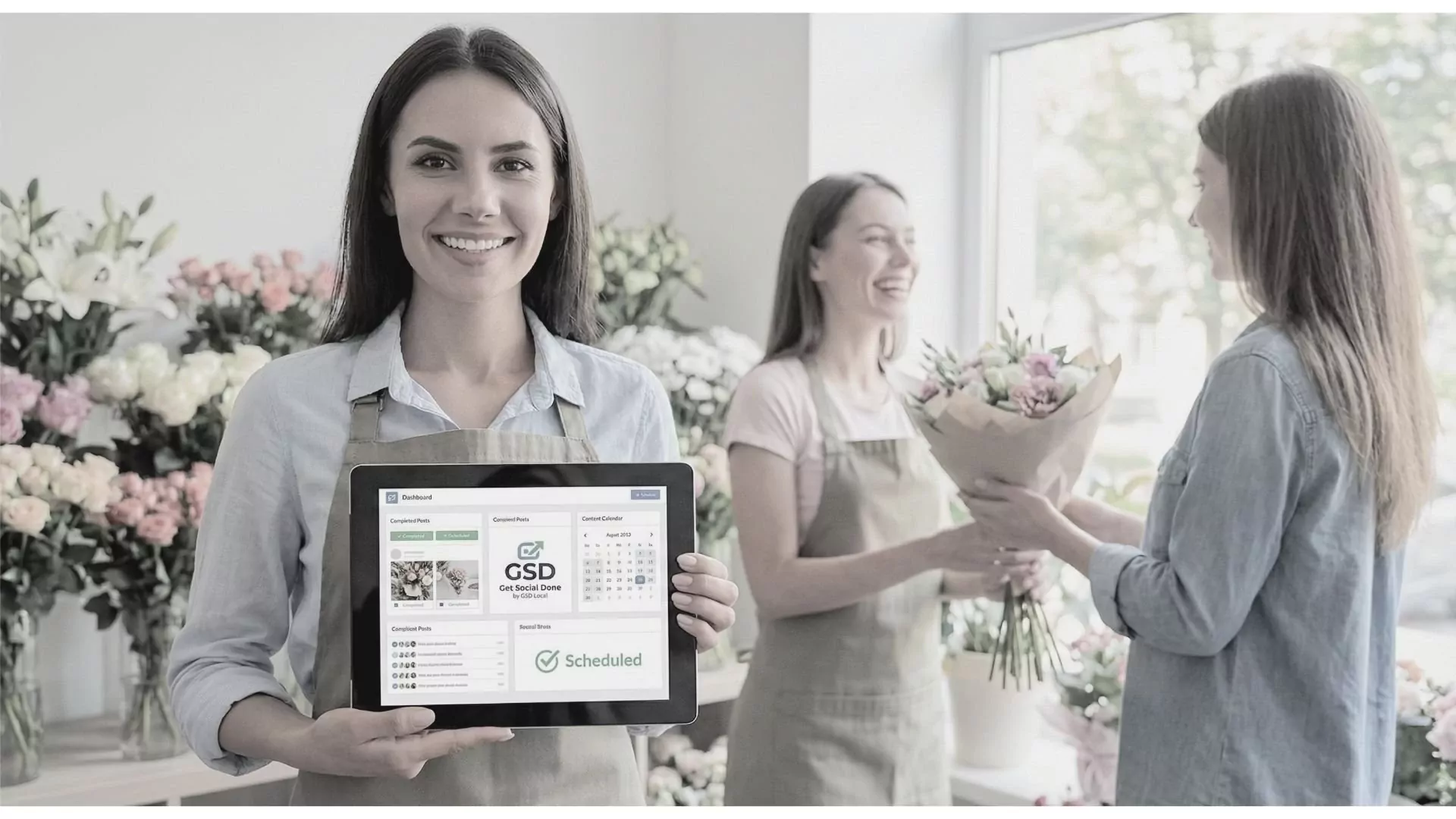 Clock infographic showing 10-15 hours weekly saved with Get Social Done social media management service versus DIY posting scheduling and engagement